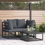 Conjunto de sofás de jardín 3 pcs Negro Metal en Conjuntos de jardín | Comprar online en Foru.es