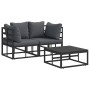 Conjunto de sofás de jardín 3 pcs Negro Metal en Conjuntos de jardín | Comprar online en Foru.es