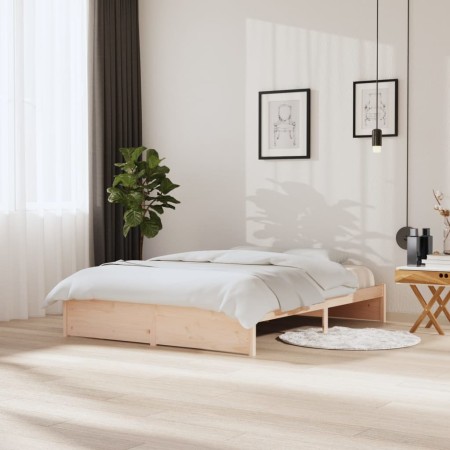 Estructura de cama madera maciza 150x200 cm de vidaXL, Camas y somieres - Ref: Foro24-814954, Precio: 126,05 €, Descuento: %