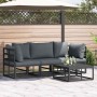 Conjunto de sofás de jardín 4 pcs Negro Metal en Conjuntos de jardín | Comprar online en Foru.es