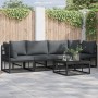 Conjunto de sofás de jardín 5 pcs Negro Metal en Conjuntos de jardín | Comprar online en Foru.es