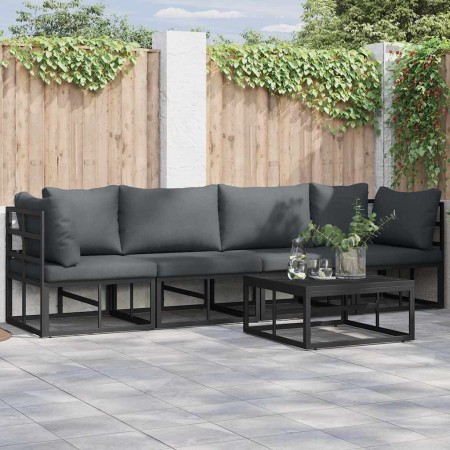 Conjunto de sofás de jardín 5 pcs Negro Metal en Conjuntos de jardín | Comprar online en Foru.es