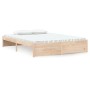 Estructura de cama de matrimonio madera maciza 135x190 cm de vidaXL, Camas y somieres - Ref: Foro24-814924, Precio: 121,68 €,...