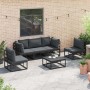 Conjunto de sofás de jardín con cojín 6 pcs Negro Aluminio en Conjuntos de jardín | Comprar online en Foru.es