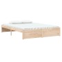 Estructura de cama de matrimonio madera maciza 135x190 cm de vidaXL, Camas y somieres - Ref: Foro24-814924, Precio: 121,68 €,...
