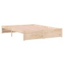Estructura de cama de matrimonio madera maciza 135x190 cm de vidaXL, Camas y somieres - Ref: Foro24-814924, Precio: 121,68 €,...