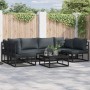 Conjunto de sofás de jardín con cojín 6 pcs Negro Aluminio en Conjuntos de jardín | Comprar online en Foru.es