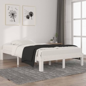 Estructura de cama madera maciza de pino blanco 120x200 cm de vidaXL, Camas y somieres - Ref: Foro24-810361, Precio: 102,77 €...