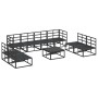 Conjunto de sofás de jardín con cojín 9 pcs Negro Aluminio en Conjuntos de jardín | Comprar online en Foru.es