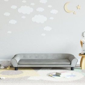 Sofá para niños de terciopelo gris claro 100x50x26 cm de vidaXL, Mobiliario para bebés y niños pequeños - Ref: Foro24-3196394...