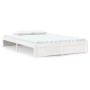 Estructura de cama de madera maciza blanca 135x190 cm de vidaXL, Camas y somieres - Ref: Foro24-814925, Precio: 125,15 €, Des...