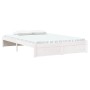 Estructura de cama de madera maciza blanca 135x190 cm de vidaXL, Camas y somieres - Ref: Foro24-814925, Precio: 125,15 €, Des...