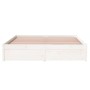 Estructura de cama de madera maciza blanca 135x190 cm de vidaXL, Camas y somieres - Ref: Foro24-814925, Precio: 125,15 €, Des...
