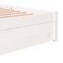 Estructura de cama de madera maciza blanca 135x190 cm de vidaXL, Camas y somieres - Ref: Foro24-814925, Precio: 125,15 €, Des...