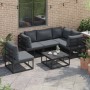 Conjunto de sofás de jardín con cojín 6 pcs Negro Aluminio en Conjuntos de jardín | Comprar online en Foru.es