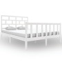 Estructura de cama de madera maciza de pino blanco 160x200 cm de vidaXL, Camas y somieres - Ref: Foro24-3101359, Precio: 155,...