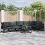 Conjunto de sofás de jardín con cojín 6 pcs Negro Aluminio en Conjuntos de jardín | Comprar online en Foru.es