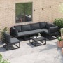 Conjunto de sofás de jardín con cojín 7 pcs Negro Aluminio en Conjuntos de jardín | Comprar online en Foru.es