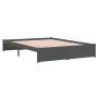 Estructura de cama de madera maciza gris 140x200 cm de vidaXL, Camas y somieres - Ref: Foro24-814951, Precio: 149,65 €, Descu...