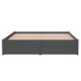 Estructura de cama de madera maciza gris 140x200 cm de vidaXL, Camas y somieres - Ref: Foro24-814951, Precio: 149,65 €, Descu...