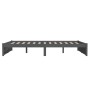 Estructura de cama de madera maciza gris 140x200 cm de vidaXL, Camas y somieres - Ref: Foro24-814951, Precio: 149,65 €, Descu...