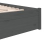 Estructura de cama de madera maciza gris 140x200 cm de vidaXL, Camas y somieres - Ref: Foro24-814951, Precio: 149,65 €, Descu...