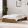 Estructura de cama doble madera maciza marrón miel 120x190 cm de vidaXL, Camas y somieres - Ref: Foro24-814922, Precio: 135,6...