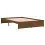 Estructura de cama doble madera maciza marrón miel 120x190 cm de vidaXL, Camas y somieres - Ref: Foro24-814922, Precio: 135,6...