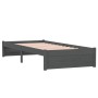 Estructura de cama individual madera maciza gris 75x190 cm de vidaXL, Camas y somieres - Ref: Foro24-814911, Precio: 71,09 €,...