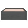 Estructura de cama individual madera maciza gris 75x190 cm de vidaXL, Camas y somieres - Ref: Foro24-814911, Precio: 71,09 €,...