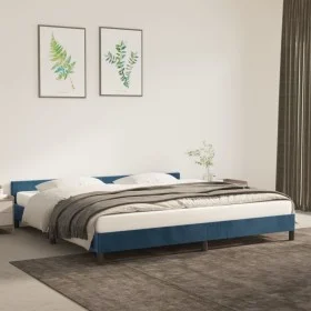 Estructura cama con cabecero terciopelo azul oscuro 200x200 cm de vidaXL, Camas y somieres - Ref: Foro24-347595, Precio: 135,...