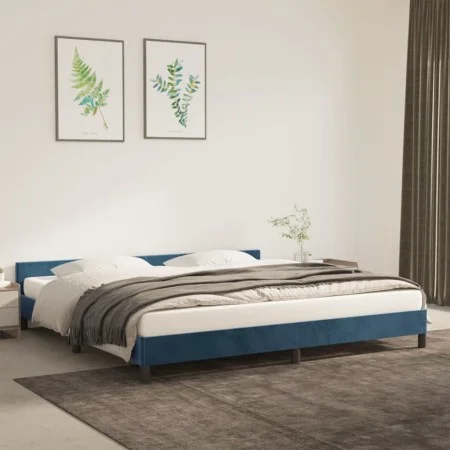 Estructura cama con cabecero terciopelo azul oscuro 200x200 cm de vidaXL, Camas y somieres - Ref: Foro24-347595, Precio: 135,...