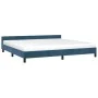 Estructura cama con cabecero terciopelo azul oscuro 200x200 cm de vidaXL, Camas y somieres - Ref: Foro24-347595, Precio: 135,...