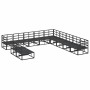 Conjunto de sofás de jardín con cojín 11 pcs Negro Aluminio en Conjuntos de jardín | Comprar online en Foru.es