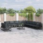Conjunto de sofás de jardín con cojín 12 pcs Negro Aluminio en Conjuntos de jardín | Comprar online en Foru.es