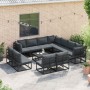 Conjunto de sofás de jardín con cojín 12 pcs Negro Aluminio en Conjuntos de jardín | Comprar online en Foru.es