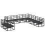 Conjunto de sofás de jardín con cojín 9 pcs Negro Aluminio en Conjuntos de jardín | Comprar online en Foru.es