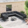 Conjunto de sofás de jardín con cojín 12 pcs Negro Aluminio en Conjuntos de jardín | Comprar online en Foru.es