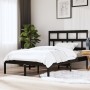 Estructura de cama de madera maciza negro 150x200 cm de vidaXL, Camas y somieres - Ref: Foro24-3101227, Precio: 179,72 €, Des...