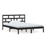 Estructura de cama de madera maciza negro 150x200 cm de vidaXL, Camas y somieres - Ref: Foro24-3101227, Precio: 179,72 €, Des...