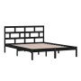 Estructura de cama de madera maciza negro 150x200 cm de vidaXL, Camas y somieres - Ref: Foro24-3101227, Precio: 179,72 €, Des...