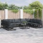 Conjunto de sofás de jardín con cojín 9 pcs Negro Aluminio en Conjuntos de jardín | Comprar online en Foru.es
