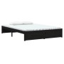 Estructura de cama de madera maciza negro 140x190 cm de vidaXL, Camas y somieres - Ref: Foro24-814933, Precio: 145,77 €, Desc...