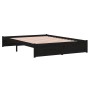 Estructura de cama de madera maciza negro 140x190 cm de vidaXL, Camas y somieres - Ref: Foro24-814933, Precio: 145,77 €, Desc...