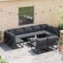 Conjunto de sofás de jardín con cojín 10 pcs Negro Aluminio en Conjuntos de jardín | Comprar online en Foru.es