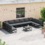 Conjunto de sofás de jardín con cojín 10 pcs Negro Aluminio en Conjuntos de jardín | Comprar online en Foru.es