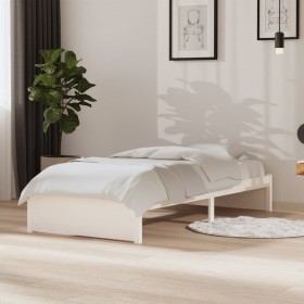 Estructura de cama individual madera maciza blanco 90x190 cm de vidaXL, Camas y somieres - Ref: Foro24-814915, Precio: 98,93 ...