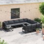 Conjunto de sofás de jardín con cojín 10 pcs Negro Aluminio en Conjuntos de jardín | Comprar online en Foru.es