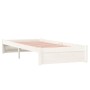 Estructura de cama individual madera maciza blanco 90x190 cm de vidaXL, Camas y somieres - Ref: Foro24-814915, Precio: 98,93 ...