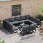 Conjunto de sofás de jardín con cojín 12 pcs Negro Aluminio en Conjuntos de jardín | Comprar online en Foru.es